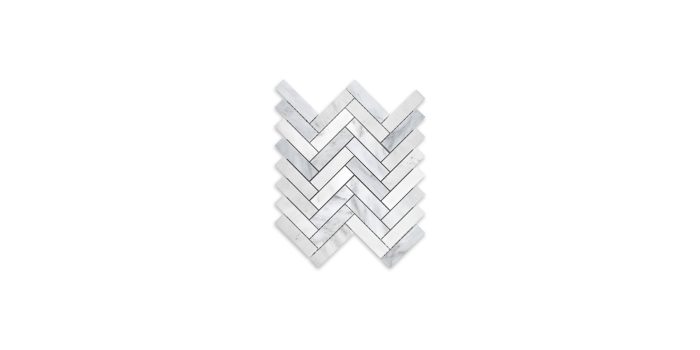 Oriental White Marble Herringbone 1″ X 4″