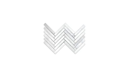 Oriental White Marble Herringbone 1″ X 6″