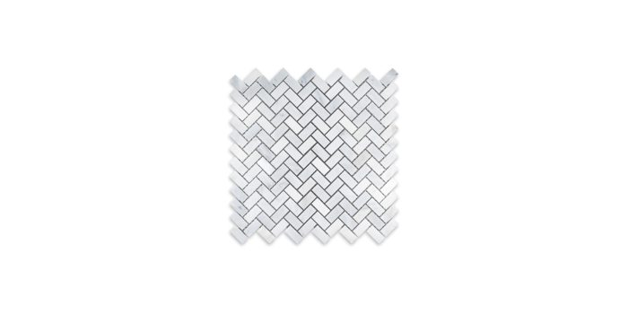 Oriental White Marble Herringbone 5/8″ X 1-1/4″