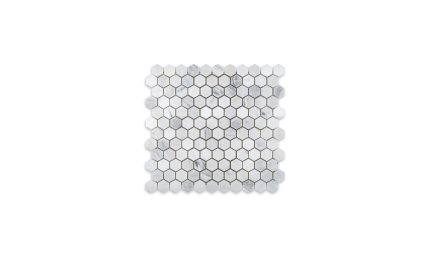 Oriental White Marble Hexagon 1″