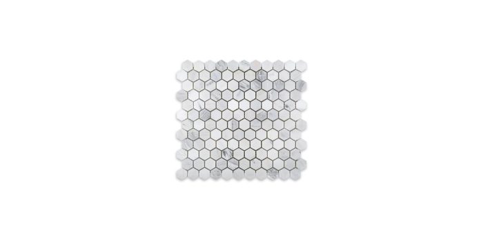 Oriental White Marble Hexagon 1″