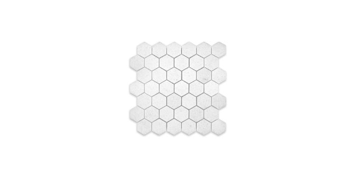 Polar White Marble Hexagon 2″