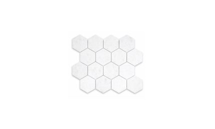 Polar White Marble Hexagon 3″