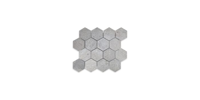 Spanish Grey Marble Hexagon 3″