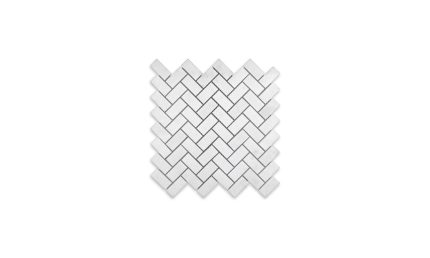 Thassos White Marble Herringbone 1″ X 2″