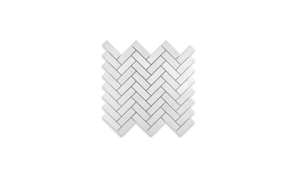 Thassos White Marble Herringbone 1″ X 3″