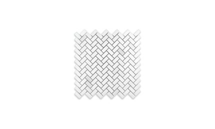 Thassos White Marble Herringbone 5/8″ X 1-1/4″