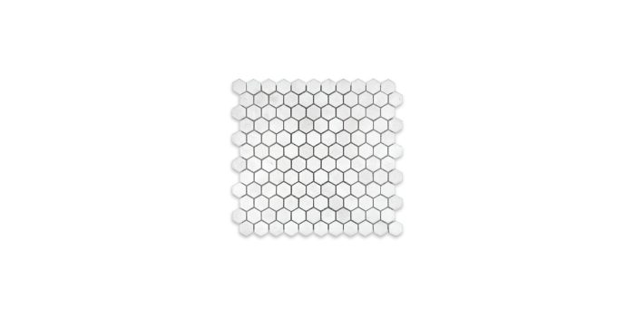 Thassos White Marble Hexagon 1″