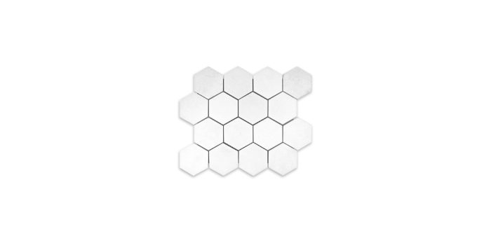 Thassos White Marble Hexagon 3″