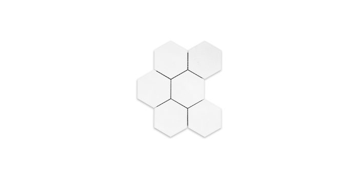 Thassos White Marble Hexagon 5″