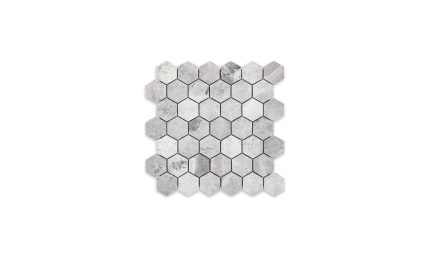 Tundra Grey Marble Hexagon 2″