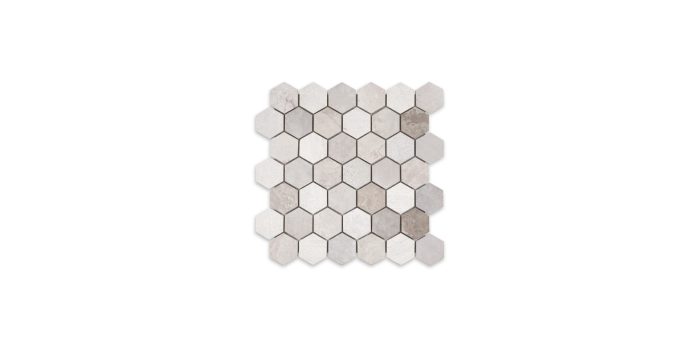 Tundra Grey Marble Hexagon 2″ Multi