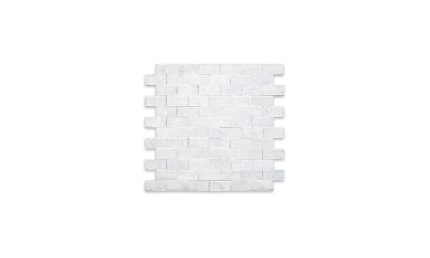 White Carrara Marble Brick 1″ X 2″ Splitface