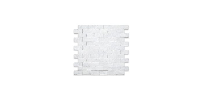 White Carrara Marble Brick 1″ X 2″ Splitface