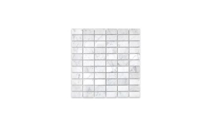 White Carrara Marble Brick 1″ X 2″ Stacked