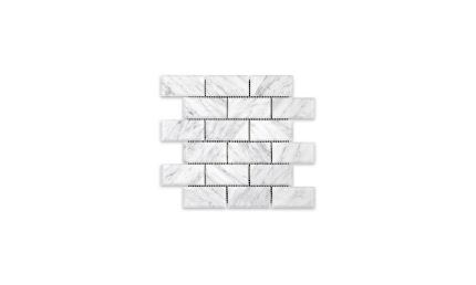 White Carrara Marble Brick 2″ X 4″ Beveled