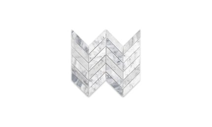 White Carrara Marble Chevron 1″ X 4″