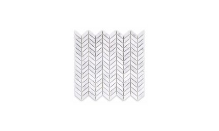 White Carrara Marble Chevron Mini