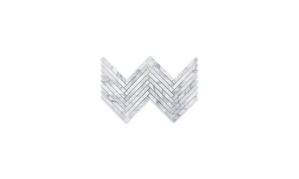 White Carrara Marble Herringbone 5/8″ X 6″