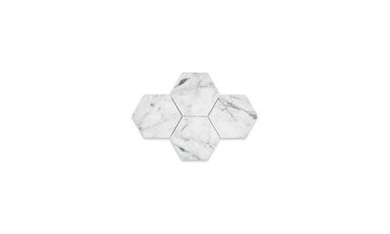 White Carrara Marble Hexagon 6″