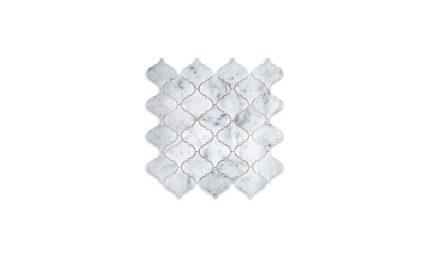 White Carrara Marble Arabesque 3″ x 3″