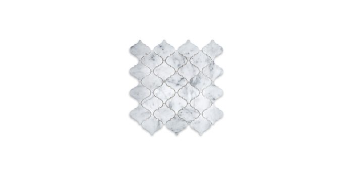 White Carrara Marble Arabesque 3″ x 3″