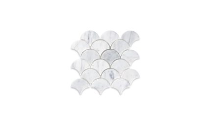 White Carrara Marble Fan 3″