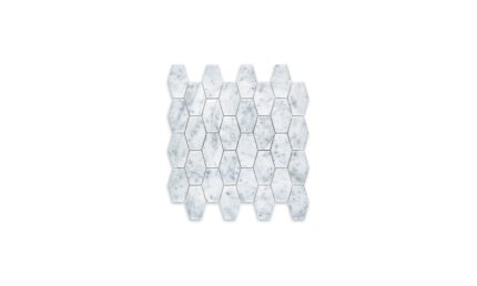 White Carrara Marble Hexagon Elongated