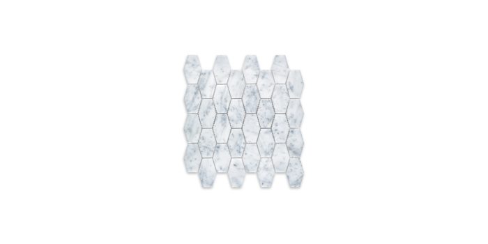 White Carrara Marble Hexagon Elongated