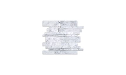 White Carrara Marble Linear Random