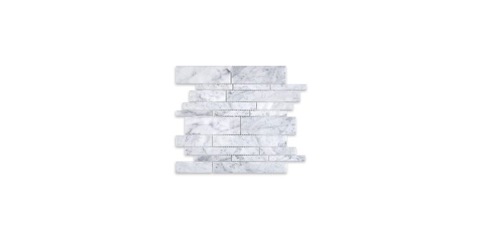 White Carrara Marble Linear Random