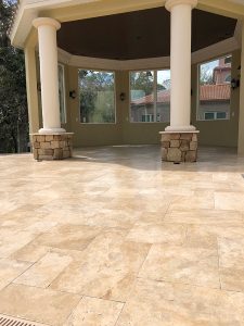 Does vinegar stain travertine pavers